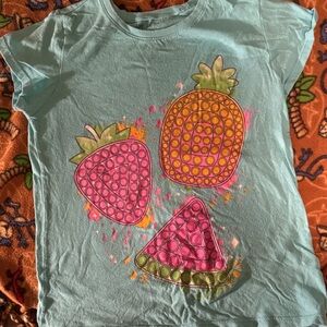 Girls' Light Blue Fruit Pop-Graphic Tee